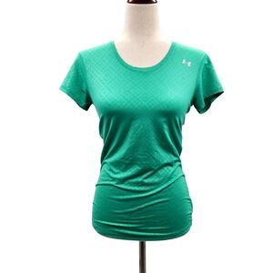 Under‎ Armour Women's Green Athletic T-Shirt Fitted Short Sleeve Top